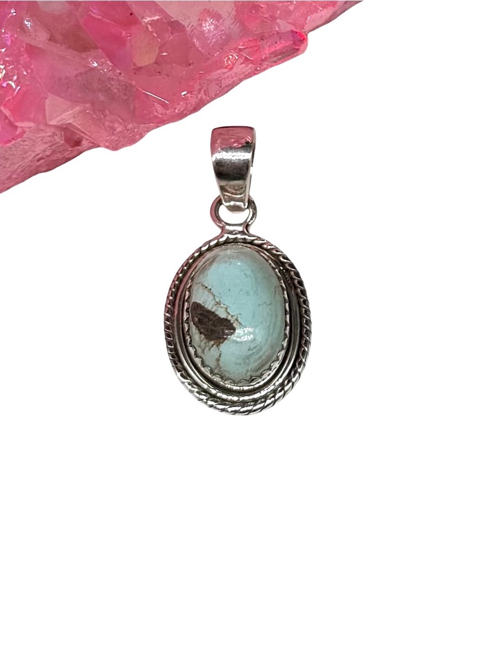 Golden Hills Turquoise Necklace Pendant Solid 925 Sterling Silver
